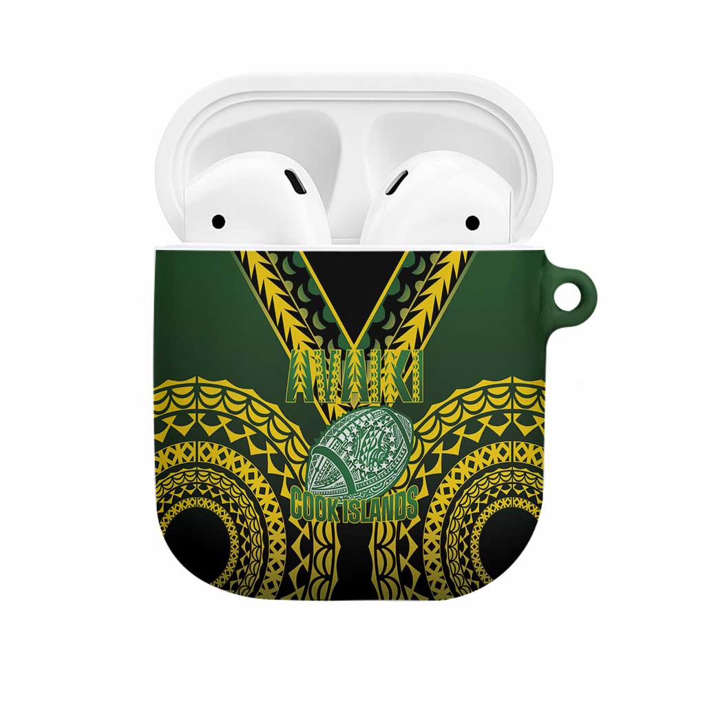 Avaiki Cook Islands Rugby AirPods Case Kuki Airani Tatau Black LT14 Black - Polynesian Pride