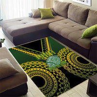 Avaiki Cook Islands Rugby Area Rug Kuki Airani Tatau Black LT14 - Polynesian Pride