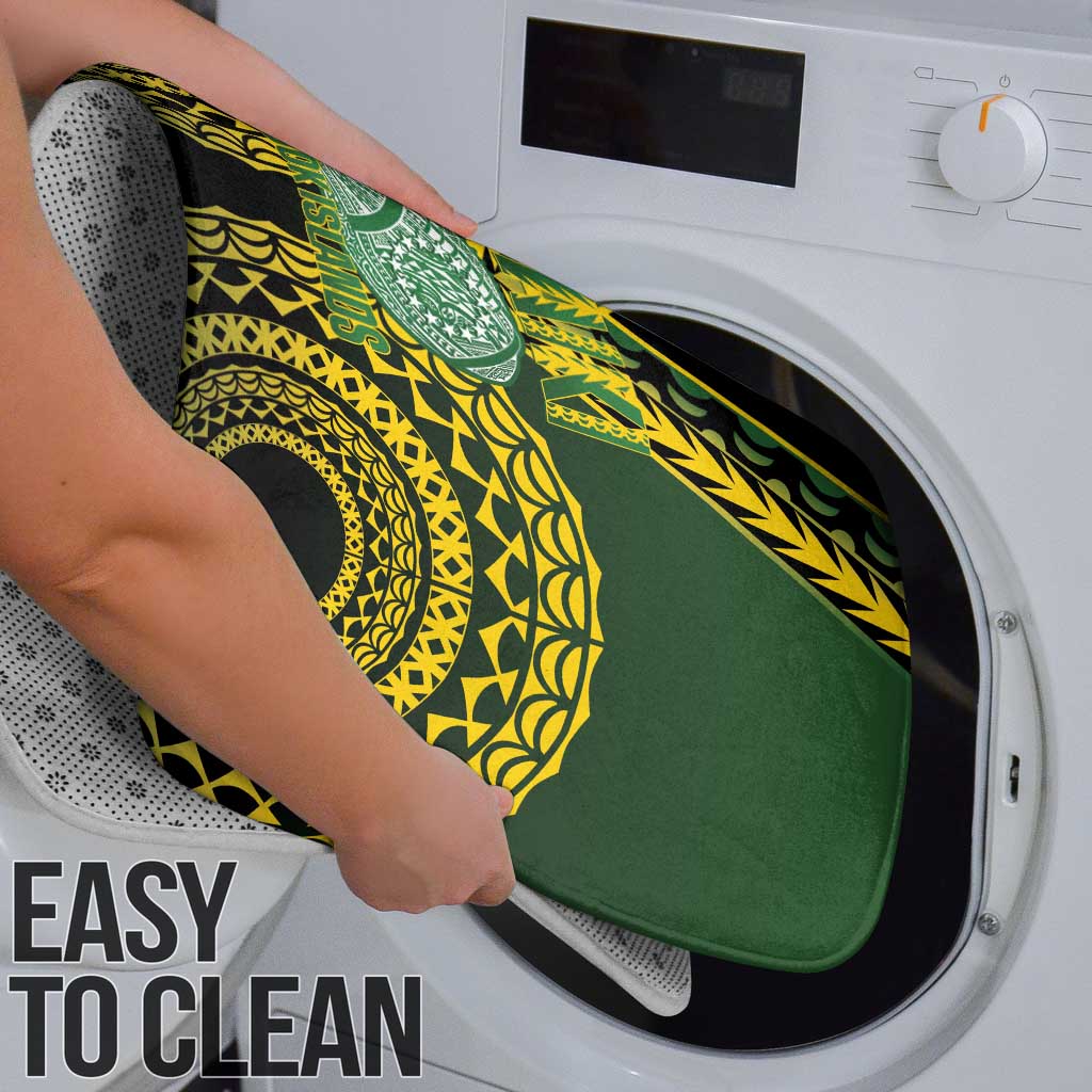 Avaiki Cook Islands Rugby Bathroom Set Kuki Airani Tatau Black - Polynesian Pride