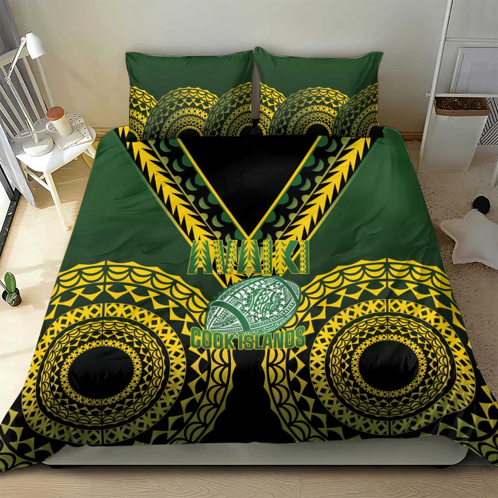 Avaiki Cook Islands Rugby Bedding Set Kuki Airani Tatau Black - Polynesian Pride