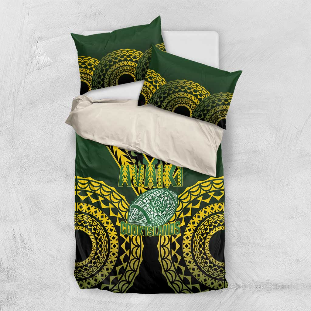 Avaiki Cook Islands Rugby Bedding Set Kuki Airani Tatau Black - Polynesian Pride