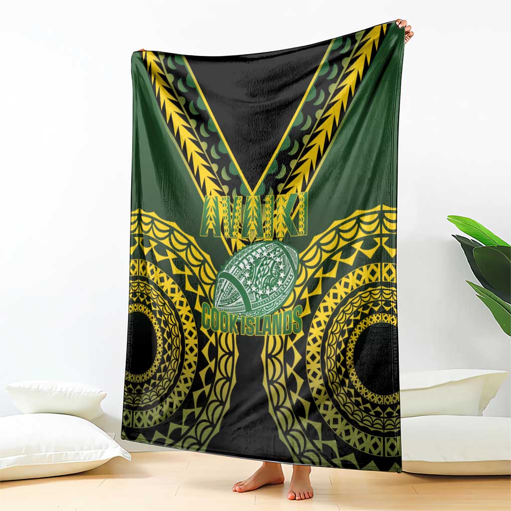Avaiki Cook Islands Rugby Blanket Kuki Airani Tatau Black - Polynesian Pride