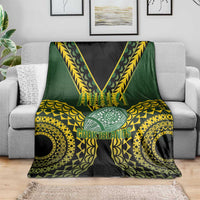 Avaiki Cook Islands Rugby Blanket Kuki Airani Tatau Black - Polynesian Pride