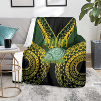 Avaiki Cook Islands Rugby Blanket Kuki Airani Tatau Black - Polynesian Pride