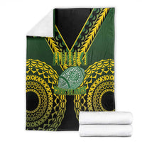 Avaiki Cook Islands Rugby Blanket Kuki Airani Tatau Black - Polynesian Pride