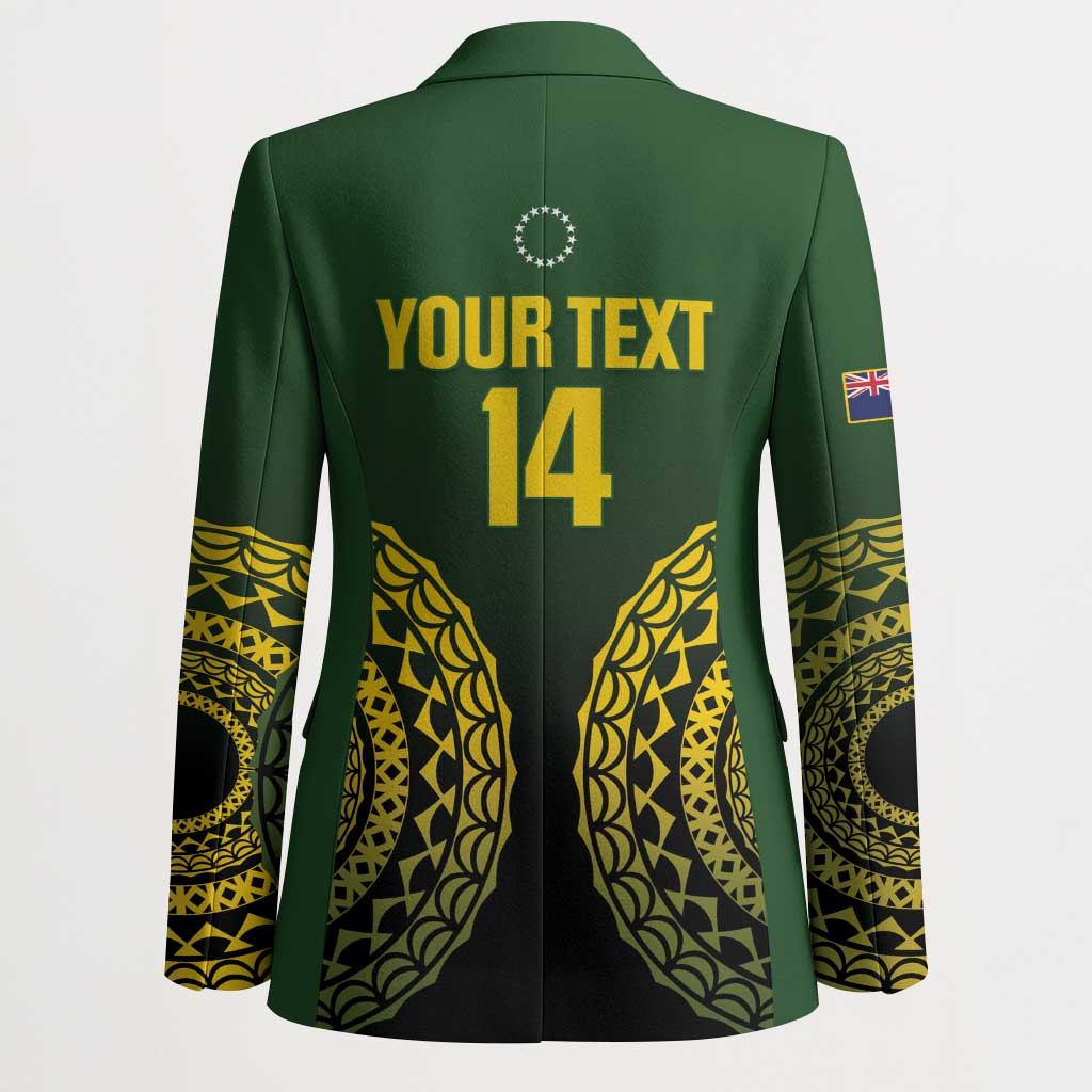 Custom Avaiki Cook Islands Rugby Blazer Kuki Airani Tatau Black - Polynesian Pride