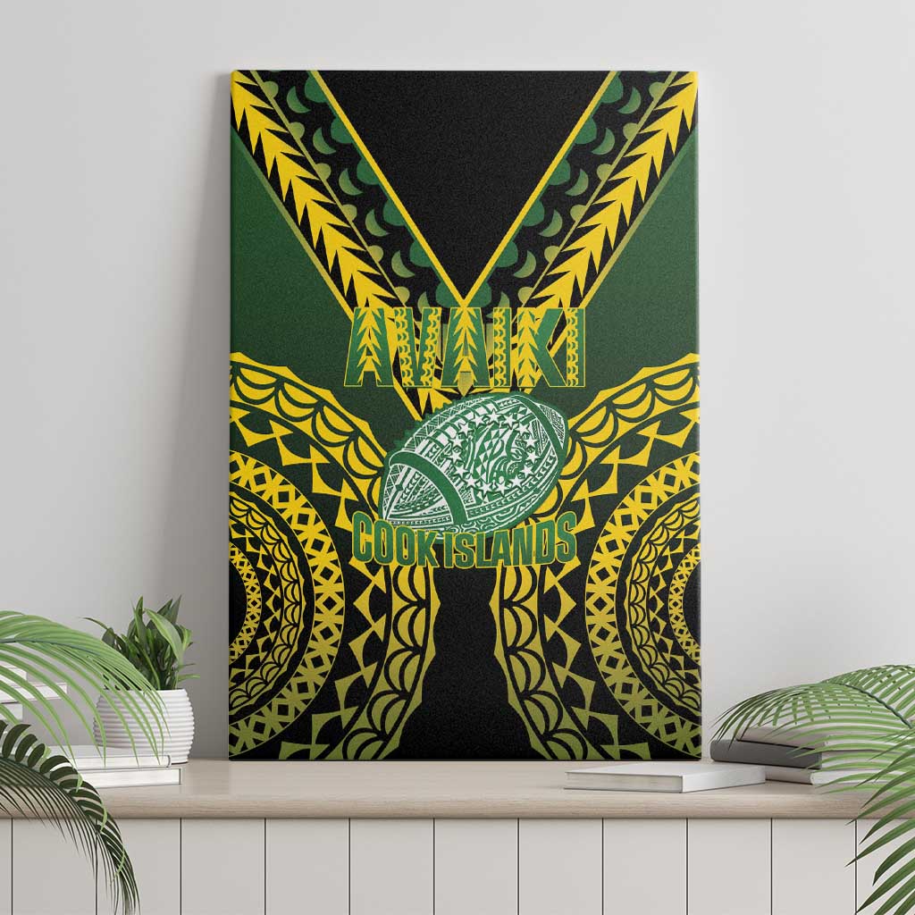 Avaiki Cook Islands Rugby Canvas Wall Art Kuki Airani Tatau Black - Polynesian Pride