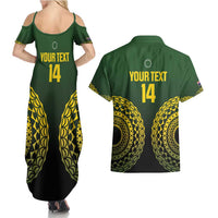 Custom Avaiki Cook Islands Rugby Couples Matching Summer Maxi Dress and Hawaiian Shirt Kuki Airani Tatau Black - Polynesian Pride