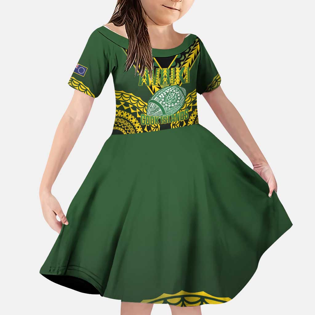 Custom Avaiki Cook Islands Rugby Family Matching Mermaid Dress and Hawaiian Shirt Kuki Airani Tatau Black - Polynesian Pride
