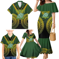Custom Avaiki Cook Islands Rugby Family Matching Mermaid Dress and Hawaiian Shirt Kuki Airani Tatau Black - Polynesian Pride
