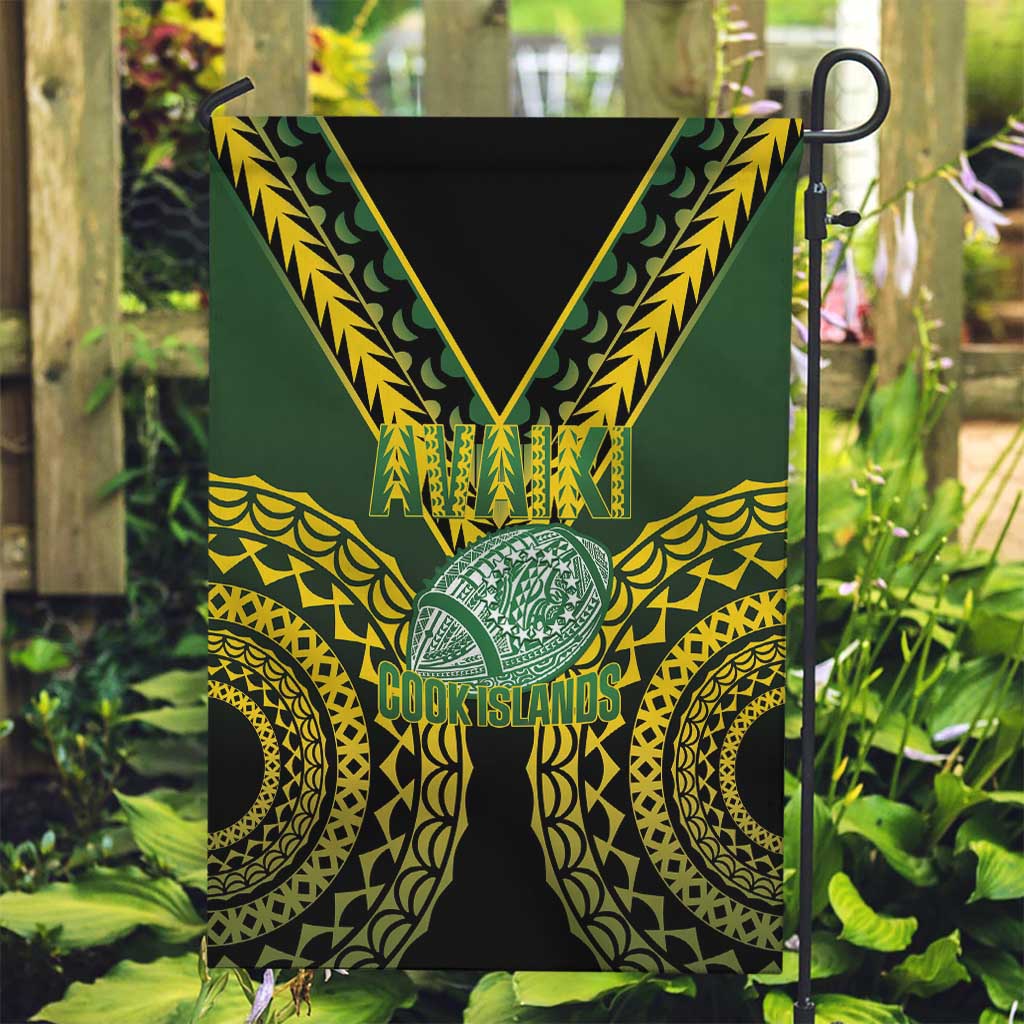 Avaiki Cook Islands Rugby Garden Flag Kuki Airani Tatau Black LT14 Garden Flag Black - Polynesian Pride
