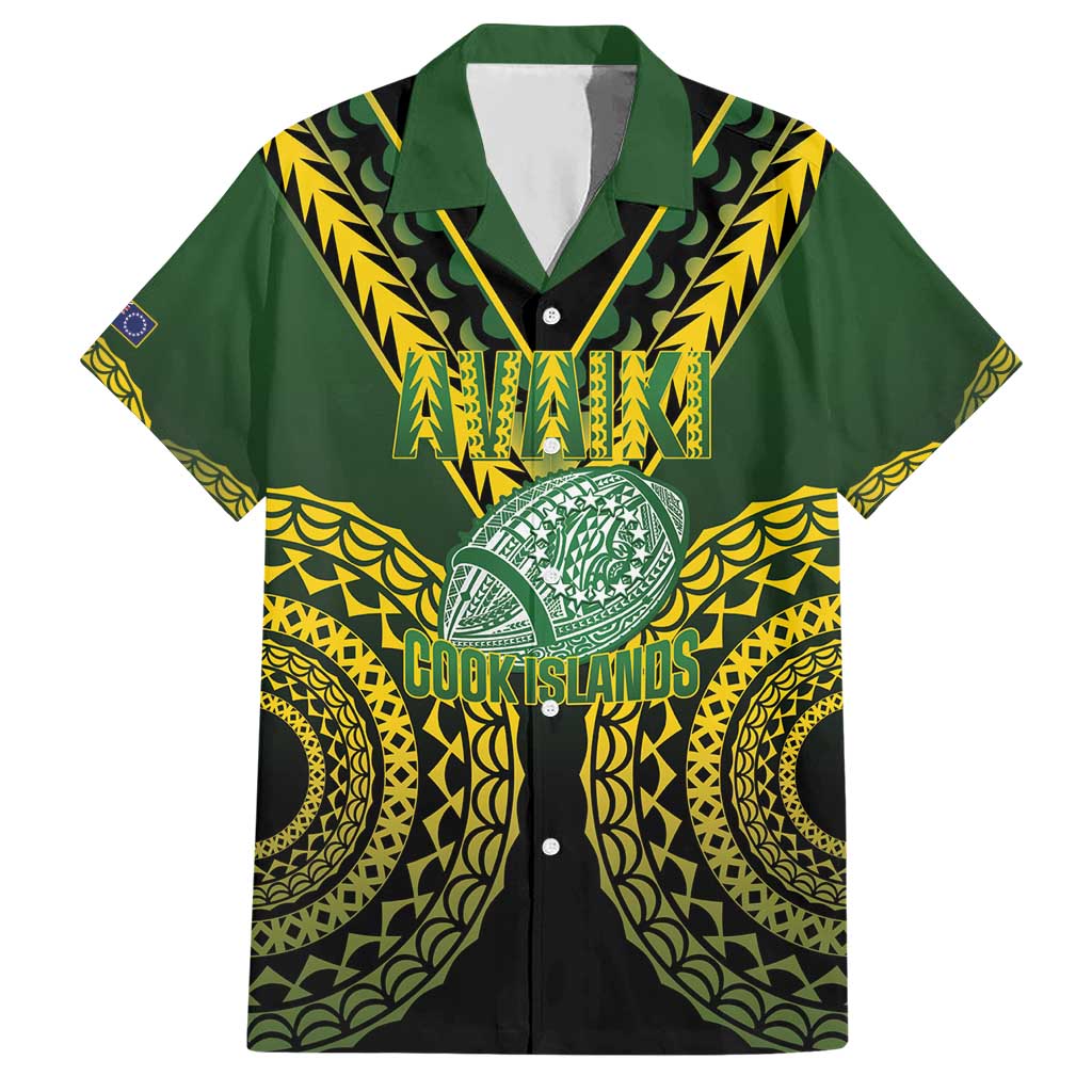 Custom Avaiki Cook Islands Rugby Hawaiian Shirt Kuki Airani Tatau Black - Polynesian Pride