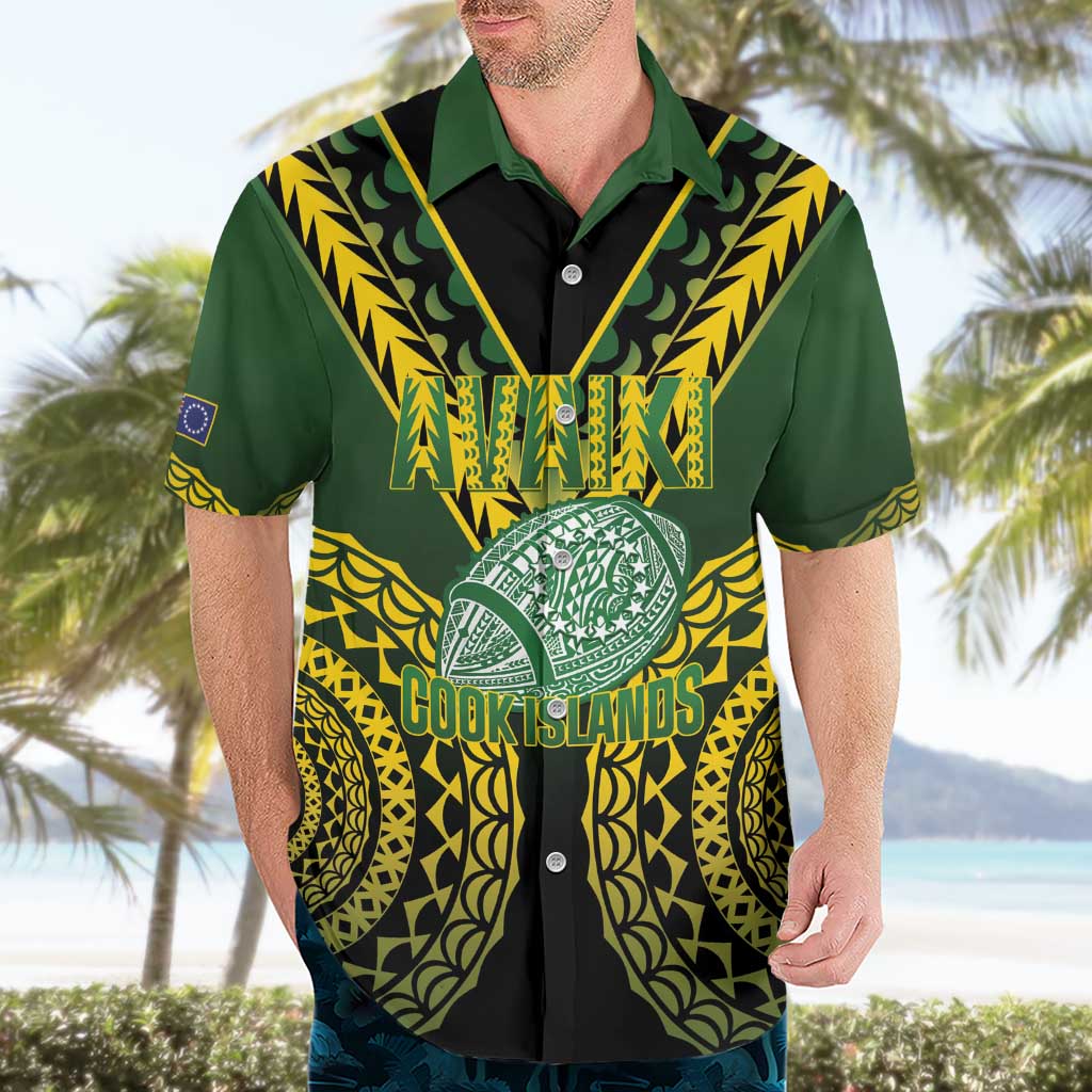 Custom Avaiki Cook Islands Rugby Hawaiian Shirt Kuki Airani Tatau Black - Polynesian Pride