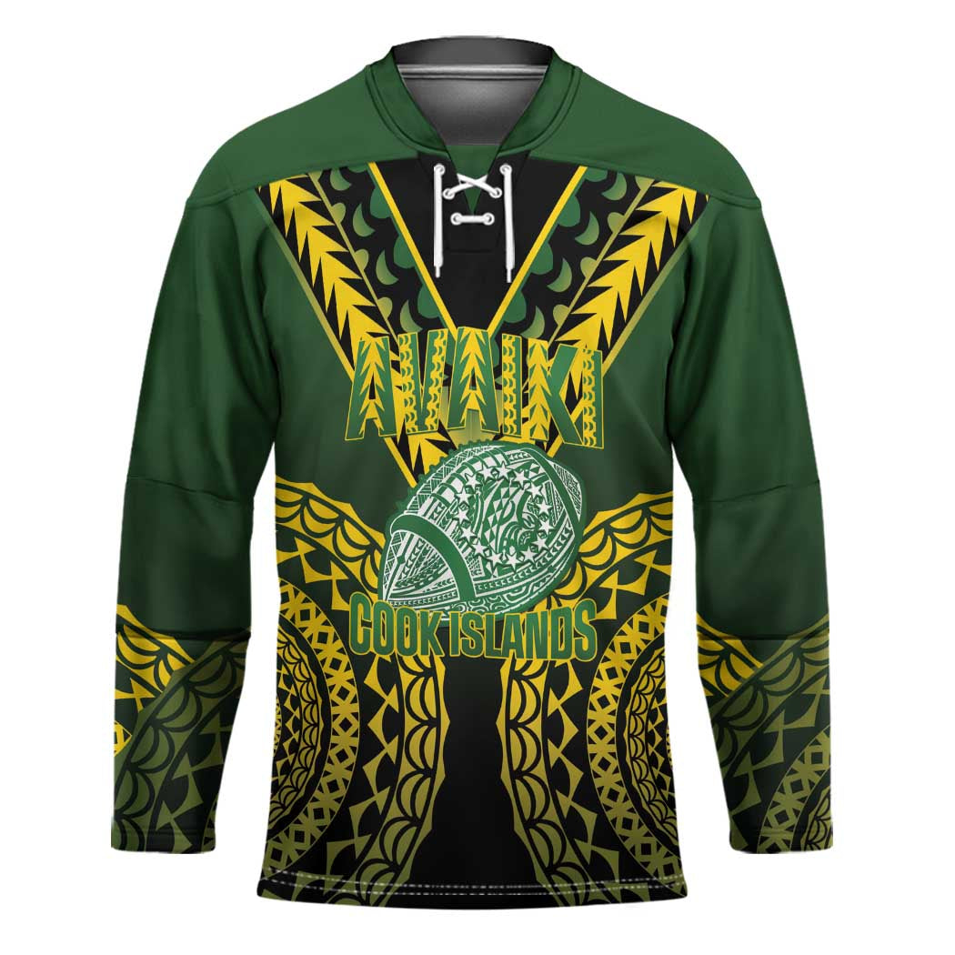 Custom Avaiki Cook Islands Rugby Hockey Jersey Kuki Airani Tatau Black - Polynesian Pride