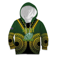 Custom Avaiki Cook Islands Rugby Kid Hoodie Kuki Airani Tatau Black - Polynesian Pride