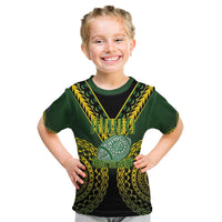 Custom Avaiki Cook Islands Rugby Kid T Shirt Kuki Airani Tatau Black - Polynesian Pride
