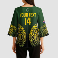 Custom Avaiki Cook Islands Rugby Kimono Sleeve Blouse Kuki Airani Tatau Black - Polynesian Pride