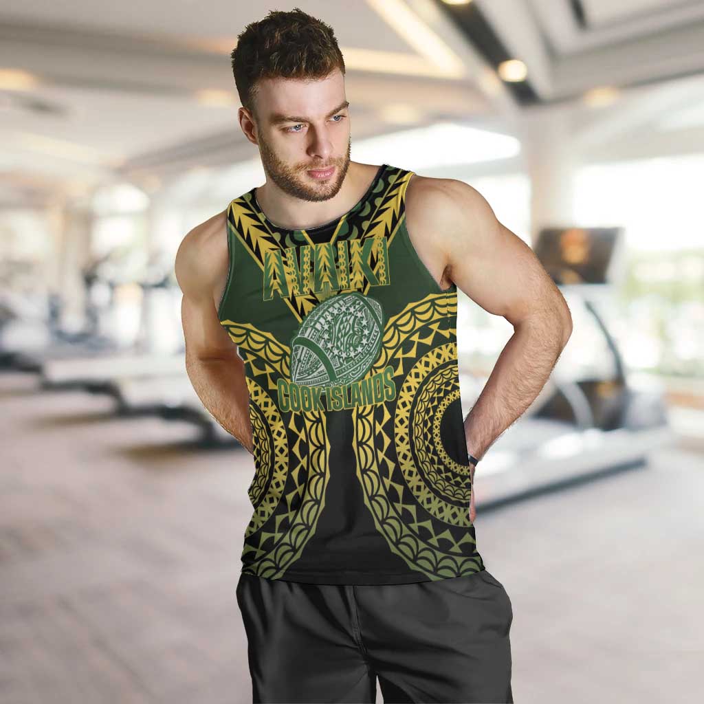 Custom Avaiki Cook Islands Rugby Men Tank Top Kuki Airani Tatau Black - Polynesian Pride