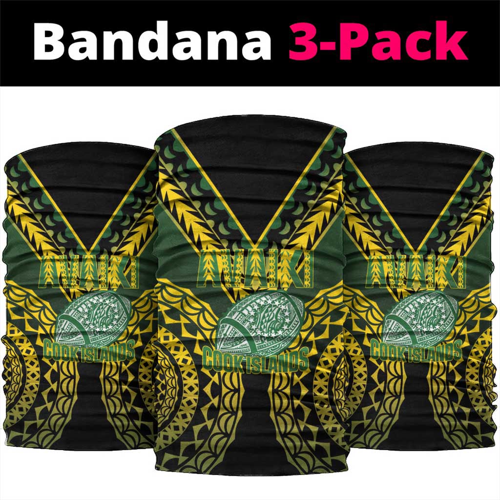 Avaiki Cook Islands Rugby Neck Gaiter Kuki Airani Tatau Black LT14 package One Size: 25*50cm Black - Polynesian Pride