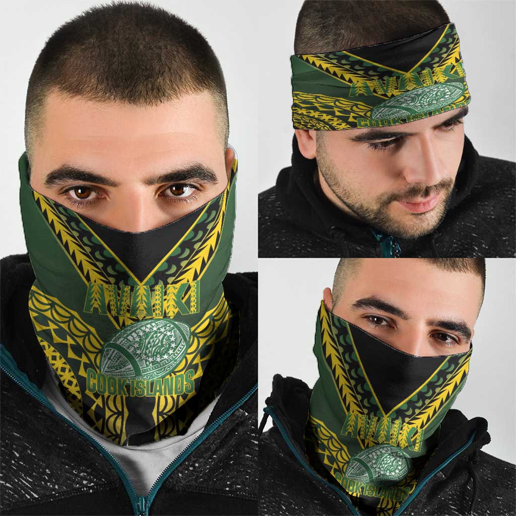 Avaiki Cook Islands Rugby Neck Gaiter Kuki Airani Tatau Black LT14 - Polynesian Pride