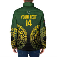 Custom Avaiki Cook Islands Rugby Padded Jacket Kuki Airani Tatau Black - Polynesian Pride