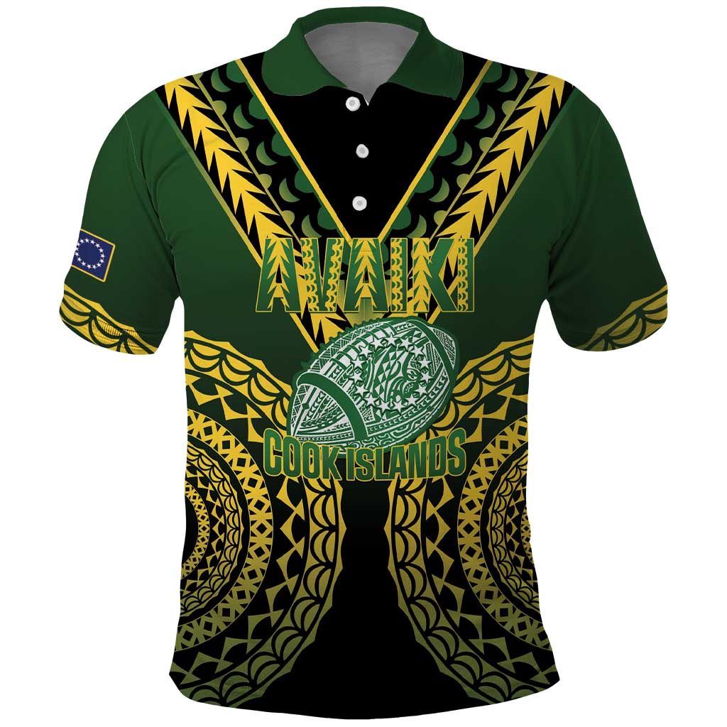 Custom Avaiki Cook Islands Rugby Polo Shirt Kuki Airani Tatau Black LT14 Black - Polynesian Pride