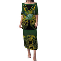 Custom Avaiki Cook Islands Rugby Puletasi Kuki Airani Tatau Black - Polynesian Pride