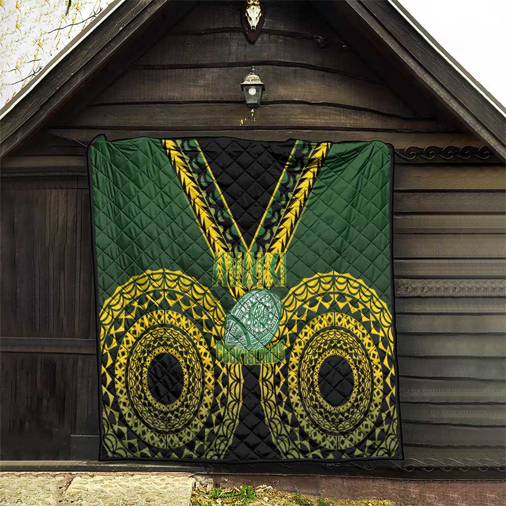 Avaiki Cook Islands Rugby Quilt Kuki Airani Tatau Black LT14 - Polynesian Pride