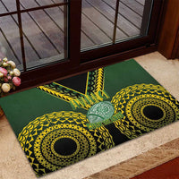 Avaiki Cook Islands Rugby Rubber Doormat Kuki Airani Tatau Black LT14 - Polynesian Pride