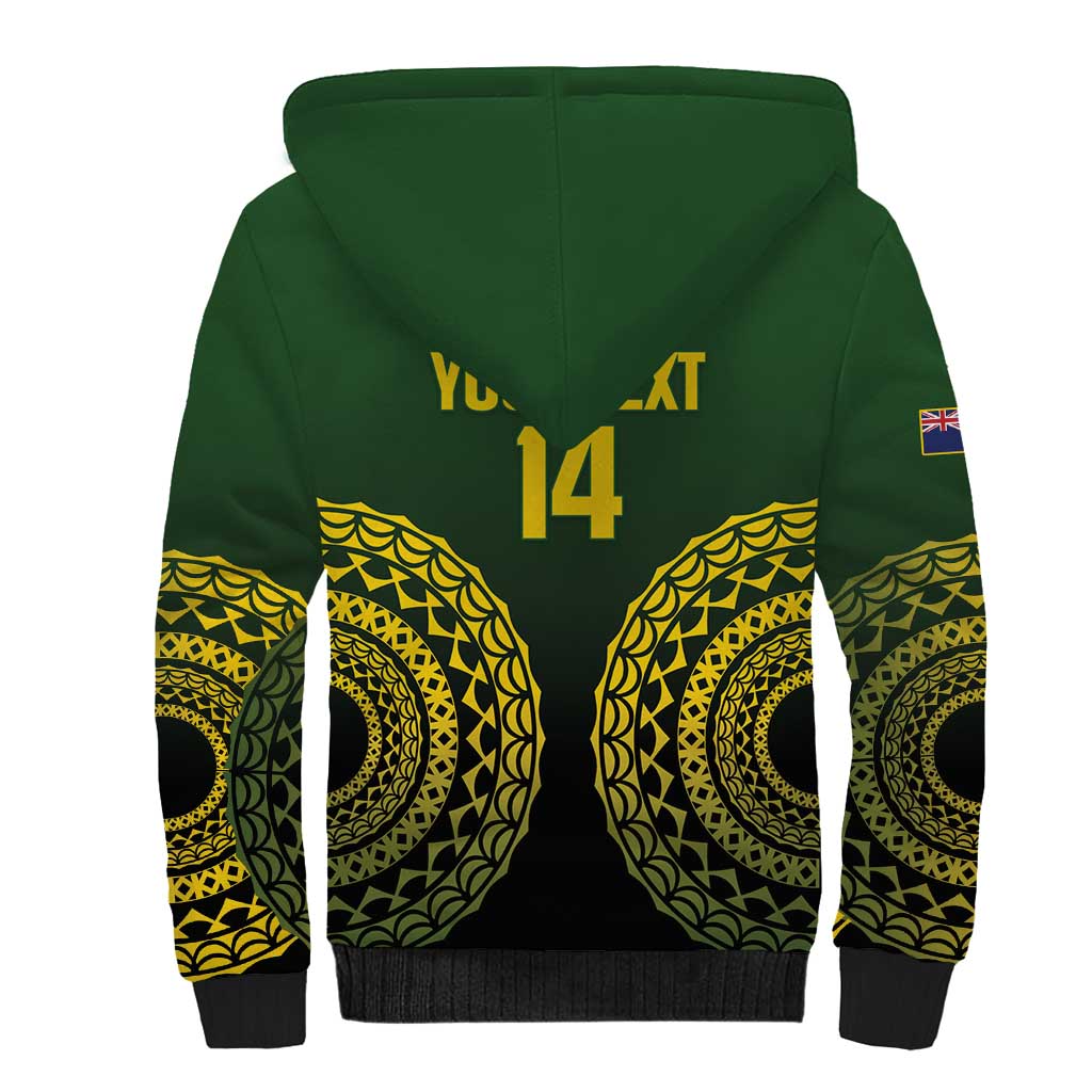 Custom Avaiki Cook Islands Rugby Sherpa Hoodie Kuki Airani Tatau Black - Polynesian Pride