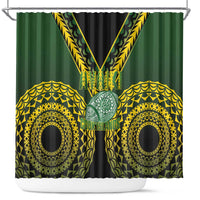 Avaiki Cook Islands Rugby Shower Curtain Kuki Airani Tatau Black LT14 Black - Polynesian Pride