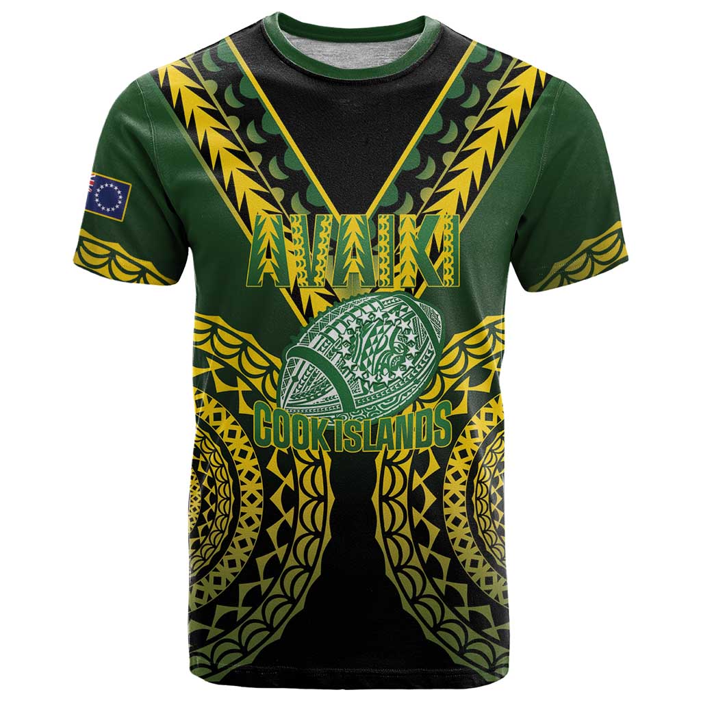 Custom Avaiki Cook Islands Rugby T Shirt Kuki Airani Tatau Black LT14 Black - Polynesian Pride