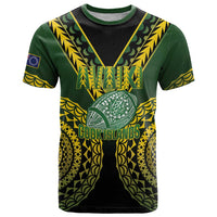 Custom Avaiki Cook Islands Rugby T Shirt Kuki Airani Tatau Black LT14 Black - Polynesian Pride