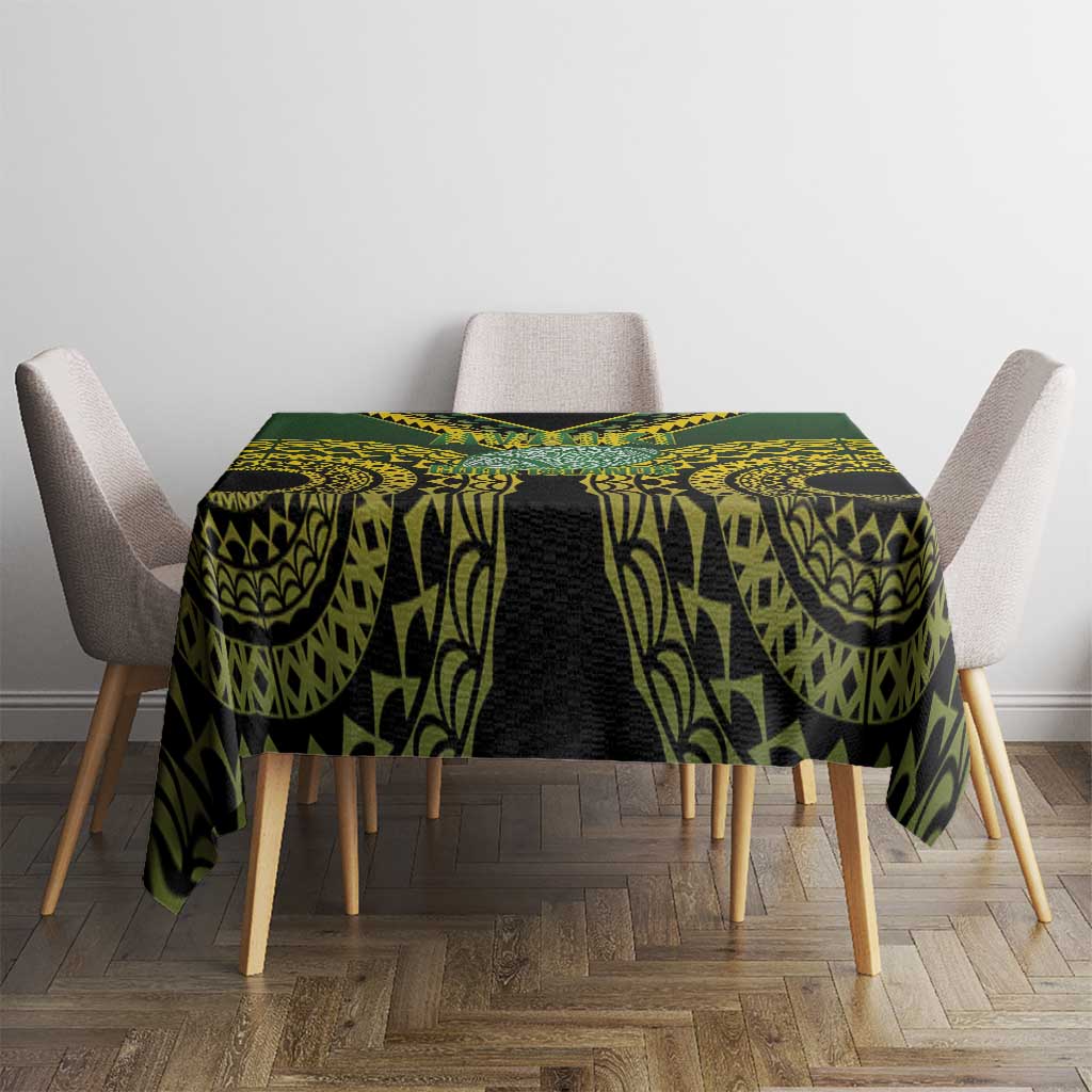 Avaiki Cook Islands Rugby Tablecloth Kuki Airani Tatau Black - Polynesian Pride