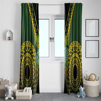 Avaiki Cook Islands Rugby Window Curtain Kuki Airani Tatau Black - Polynesian Pride