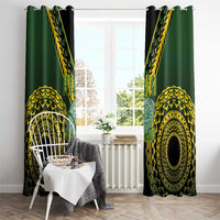 Avaiki Cook Islands Rugby Window Curtain Kuki Airani Tatau Black - Polynesian Pride