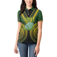 Custom Avaiki Cook Islands Rugby Women Polo Shirt Kuki Airani Tatau Black - Polynesian Pride