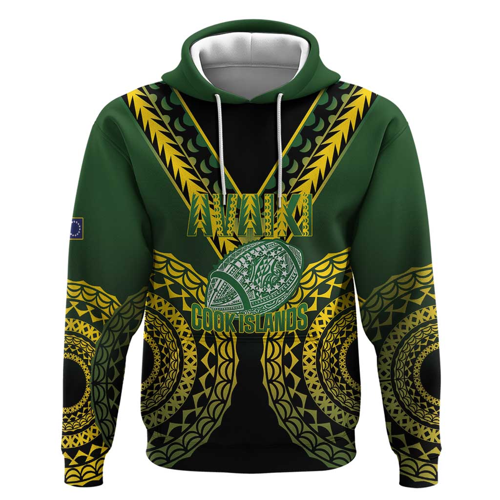 Custom Avaiki Cook Islands Rugby Zip Hoodie Kuki Airani Tatau Black LT14 Pullover Hoodie Black - Polynesian Pride