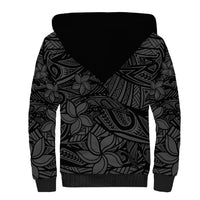 Polynesia Sherpa Hoodie Polynesian Pattern Mix Plumeria Black LT14 - Polynesian Pride