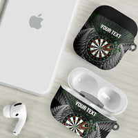 Personalised New Zealand Darts AirPods Case Dartboard Maori Fern Puhoro Art - Polynesian Pride