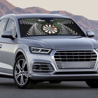 Personalised New Zealand Darts Auto Sun Shade Dartboard Maori Fern Puhoro Art - Polynesian Pride