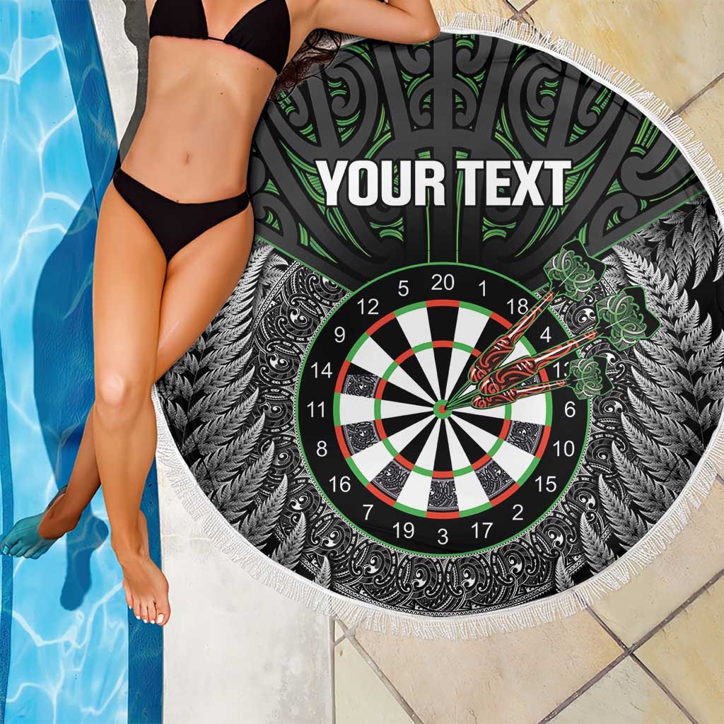 Personalised New Zealand Darts Beach Blanket Dartboard Maori Fern Puhoro Art LT14 - Polynesian Pride