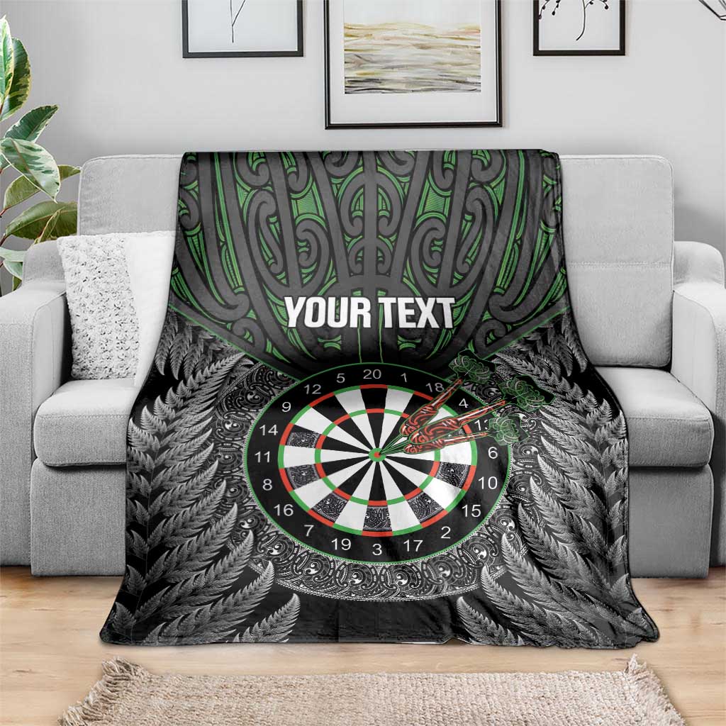 Personalised New Zealand Darts Blanket Dartboard Maori Fern Puhoro Art LT14 - Polynesian Pride