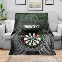 Personalised New Zealand Darts Blanket Dartboard Maori Fern Puhoro Art LT14 - Polynesian Pride