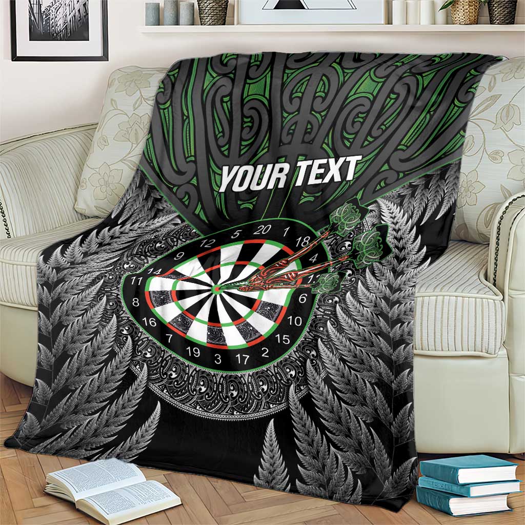 Personalised New Zealand Darts Blanket Dartboard Maori Fern Puhoro Art LT14 - Polynesian Pride