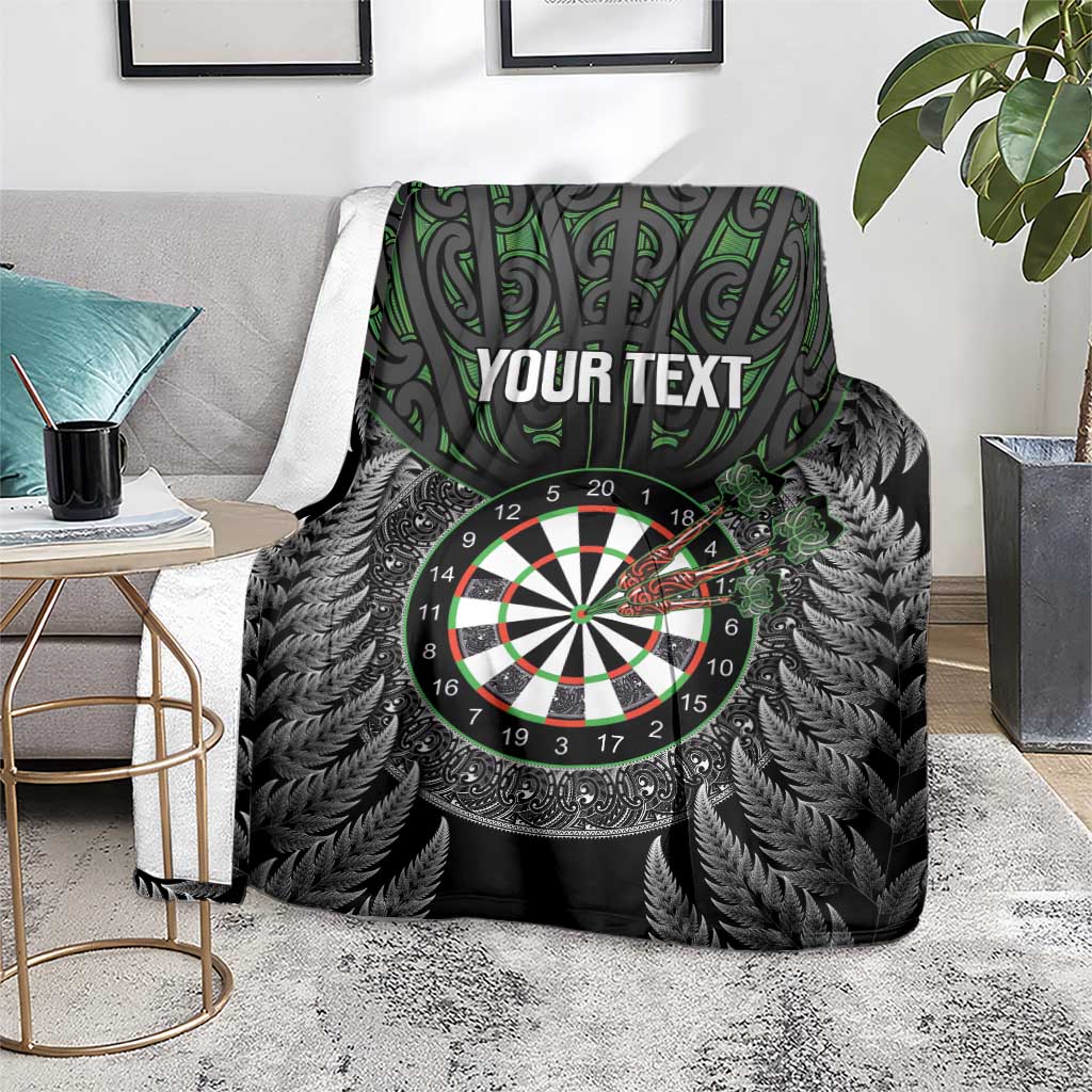 Personalised New Zealand Darts Blanket Dartboard Maori Fern Puhoro Art LT14 - Polynesian Pride