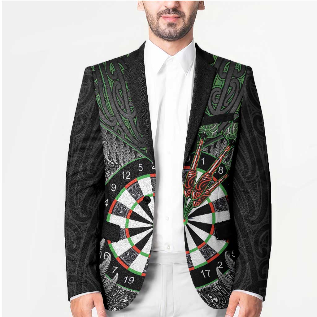 Personalised New Zealand Darts Blazer Dartboard Maori Fern Puhoro Art - Polynesian Pride