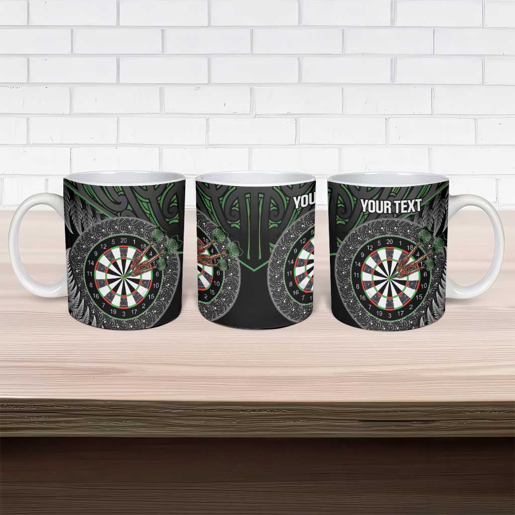 Personalised New Zealand Darts Ceramic Mug Dartboard Maori Fern Puhoro Art - Polynesian Pride