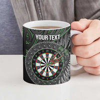 Personalised New Zealand Darts Ceramic Mug Dartboard Maori Fern Puhoro Art - Polynesian Pride
