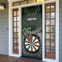 Personalised New Zealand Darts Door Cover Dartboard Maori Fern Puhoro Art - Polynesian Pride